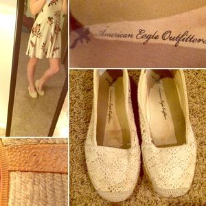 Size 7 off white slip on shoes.